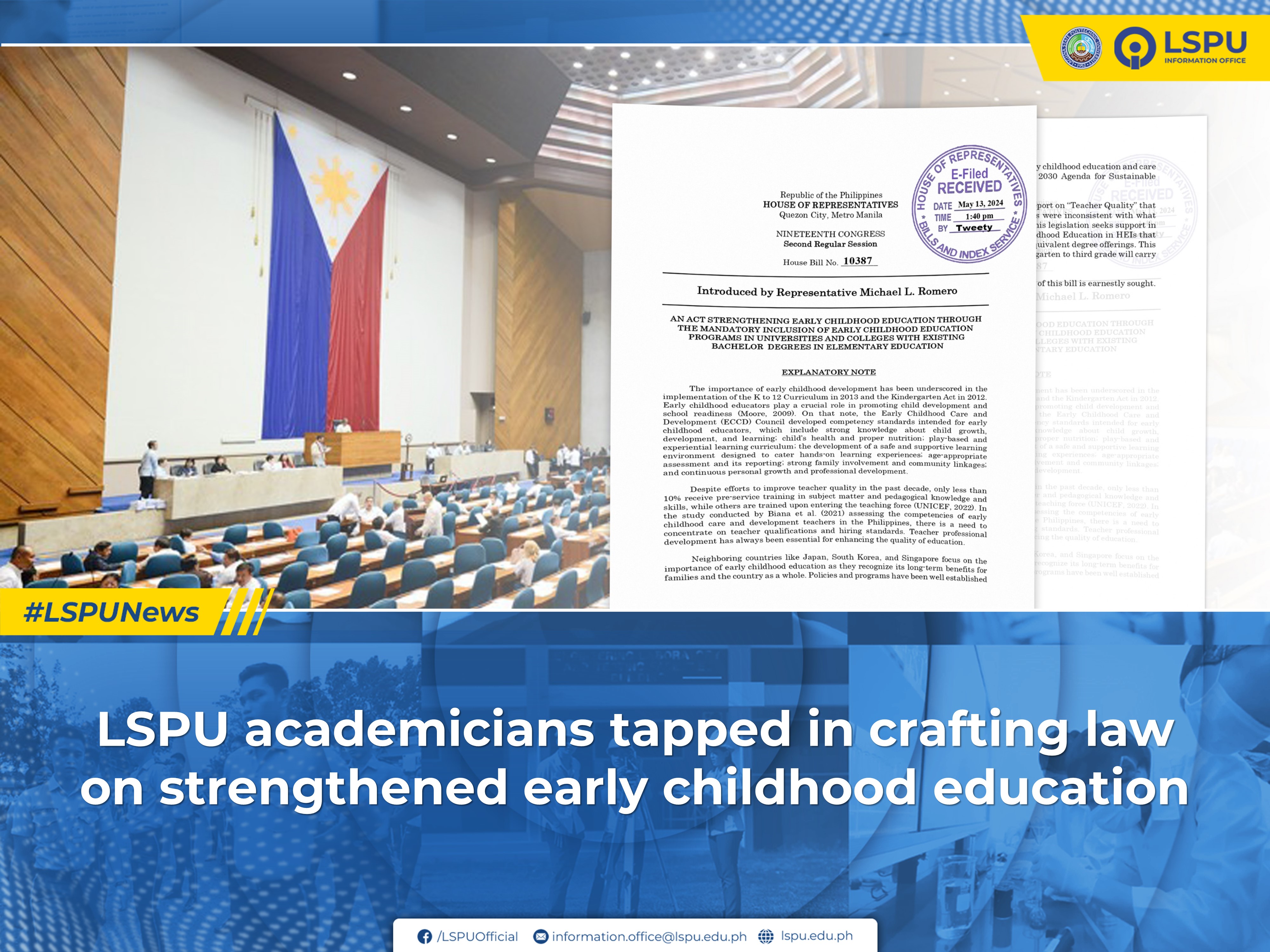 LSPU academicians tapped in crafting law on strengthened early childhood education